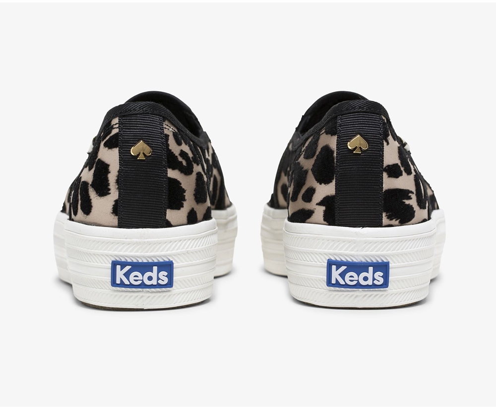 Slip Ons Keds Mujer Leopardo - Kate Spade New York Triple Decker Flocked Leopard - 543-MRZGYU